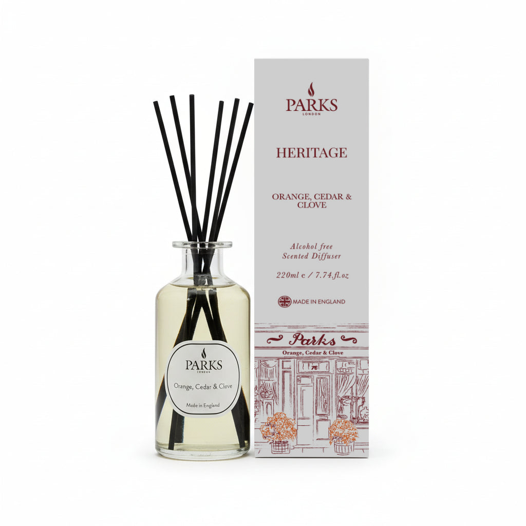 HERITAGE 220ML REED DIFFUSER ORANGE, CEDAR & CLOVE