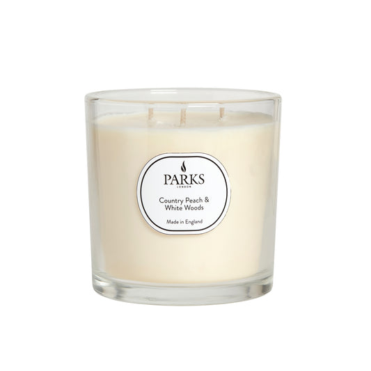 COUNTRY GARDEN 650G CANDLE COUNTRY PEACH & WHITE WOODS