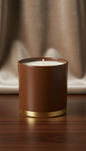Soy wax candle with golden accents