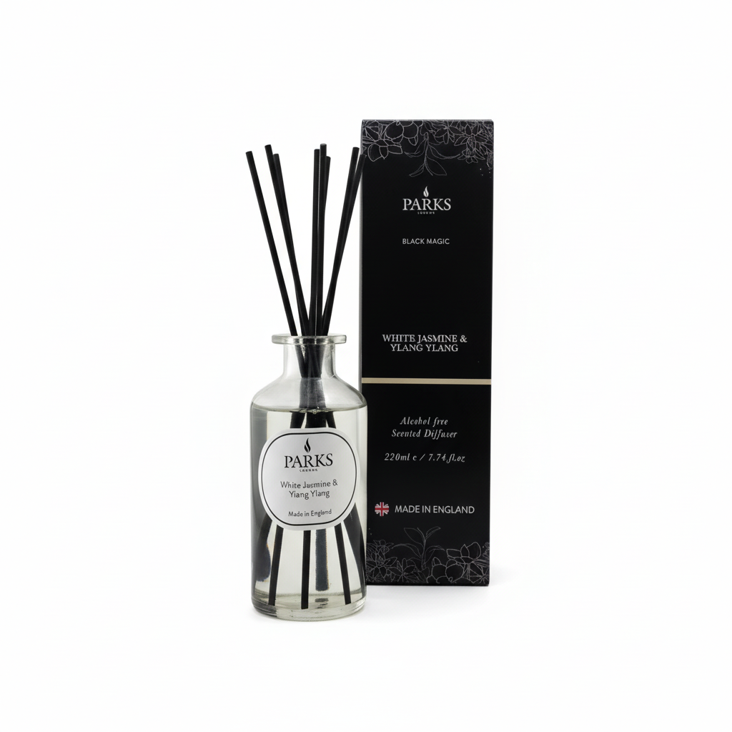 BLACK MAGIC 220ML REED DIFFUSER WHITE JASMINE & YLANG YLANG