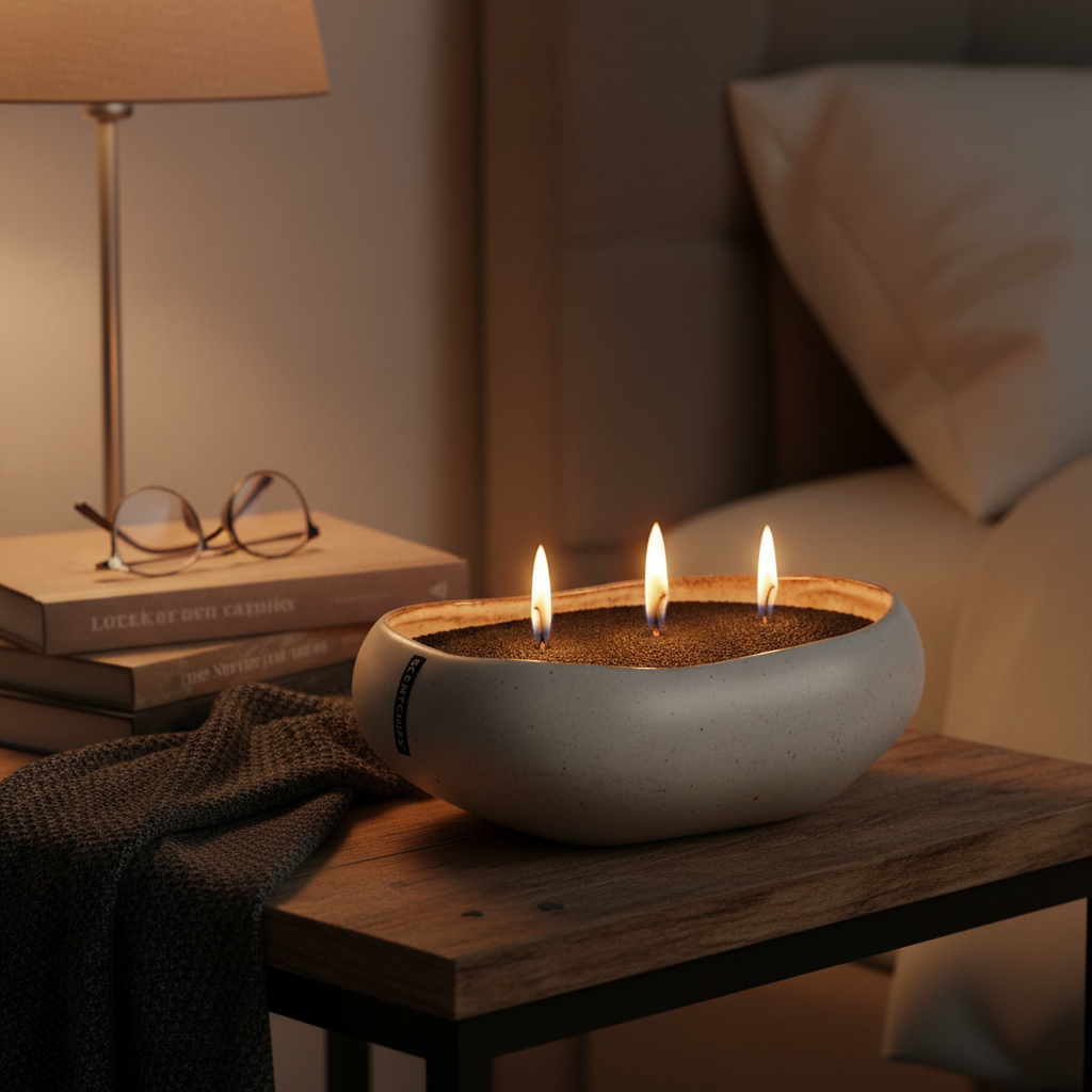 Bowl for wax sand Cobble Clay White