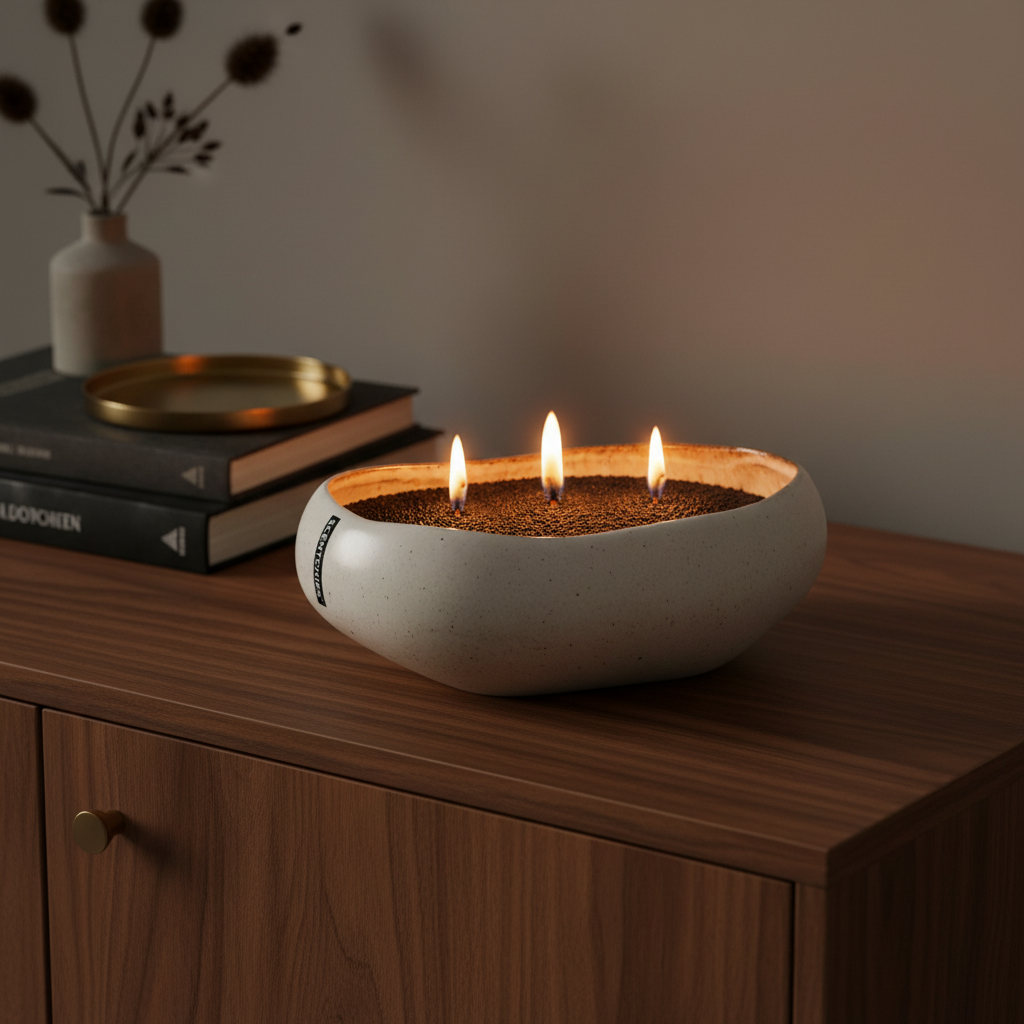Bowl for wax sand Cobble Clay White