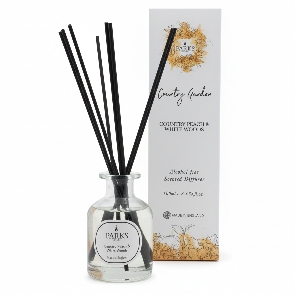 COUNTRY GARDEN 100ML REED DIFFUSER COUNTRY PEACH & WHITE WOODS