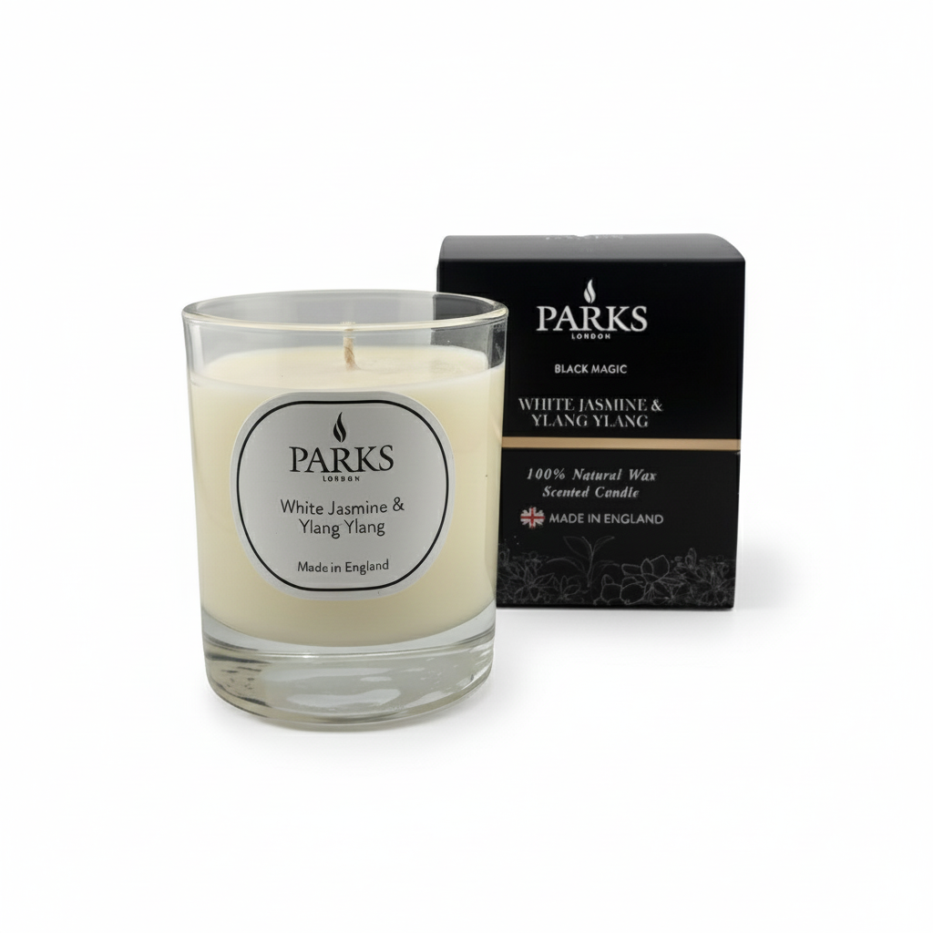 BLACK MAGIC 180G CANDLE WHITE JASMINE & YLANG YLANG