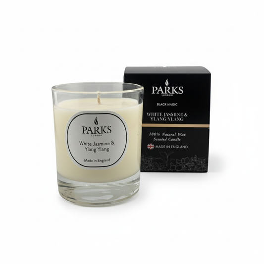 BLACK MAGIC 180G CANDLE WHITE JASMINE & YLANG YLANG