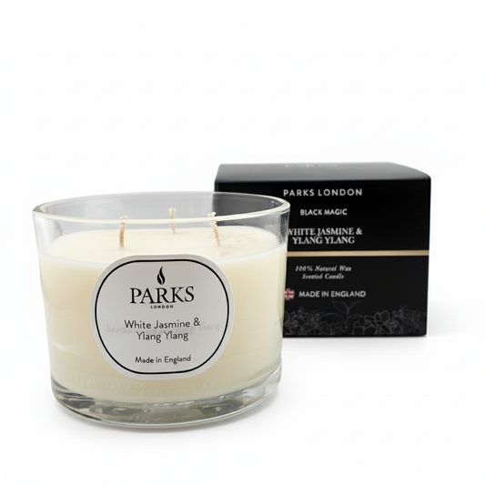BLACK MAGIC 350G CANDLE WHITE JASMINE & YLANG YLANG