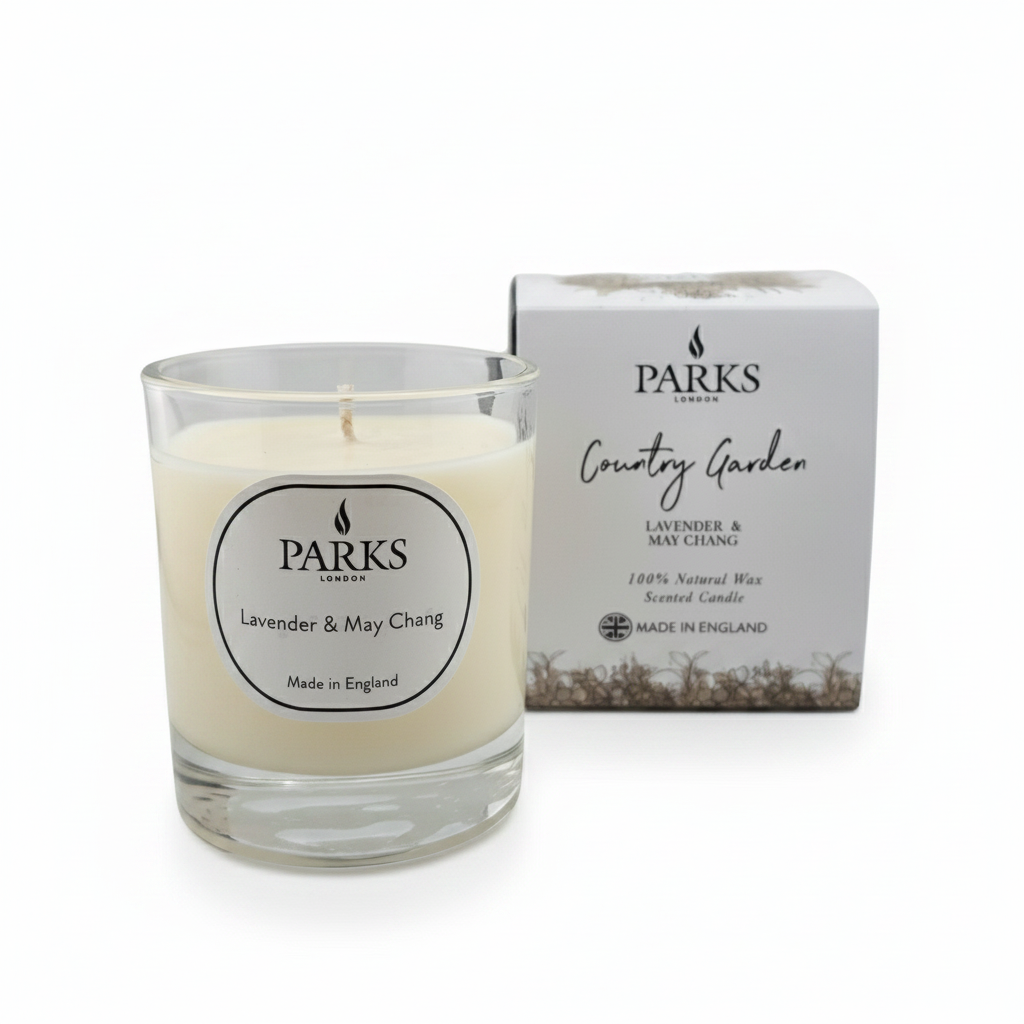 COUNTRY GARDEN 180G CANDLE LAVENDER & MAY CHANG