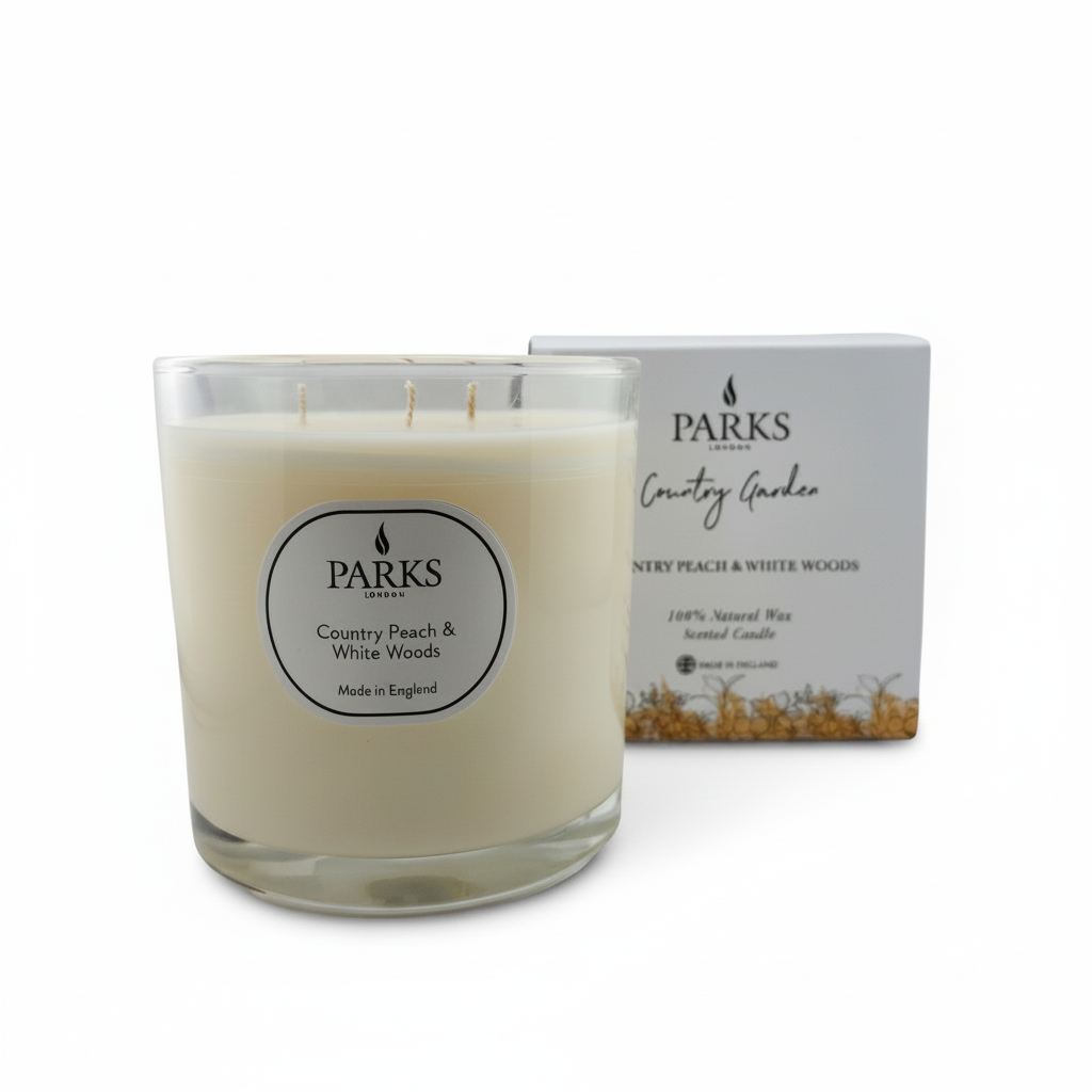 COUNTRY GARDEN 650G CANDLE COUNTRY PEACH & WHITE WOODS