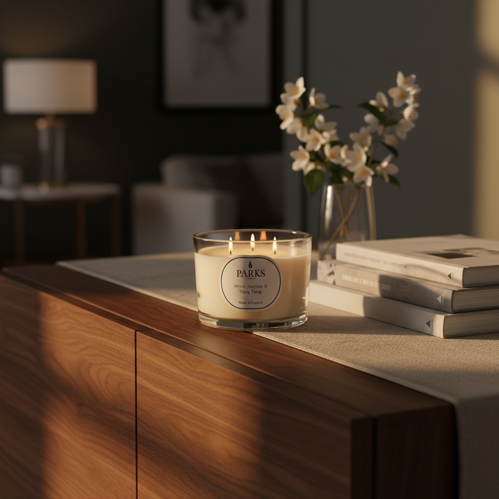 BLACK MAGIC 350G CANDLE WHITE JASMINE & YLANG YLANG