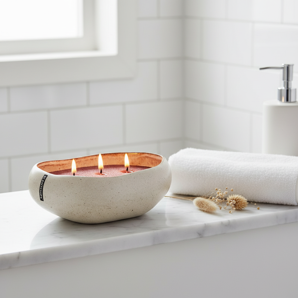 Bowl for wax sand Cobble Clay White