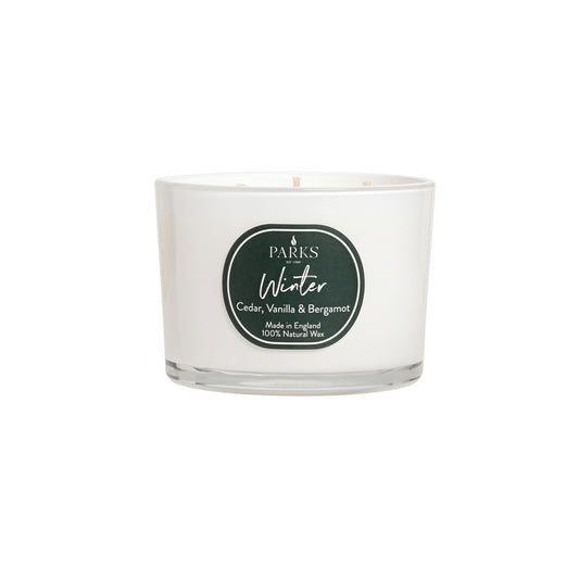 PARKS WINTER - 3 WICK CANDLE 350G CEDAR, VANILLA & BERGAMOT